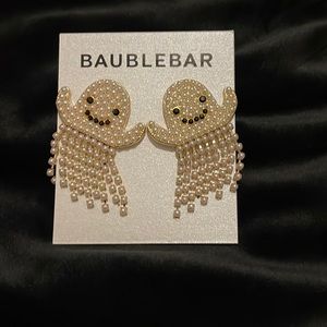 Brand New Bauble Bar Halloween Let's Make a Ghost Statement Earrings